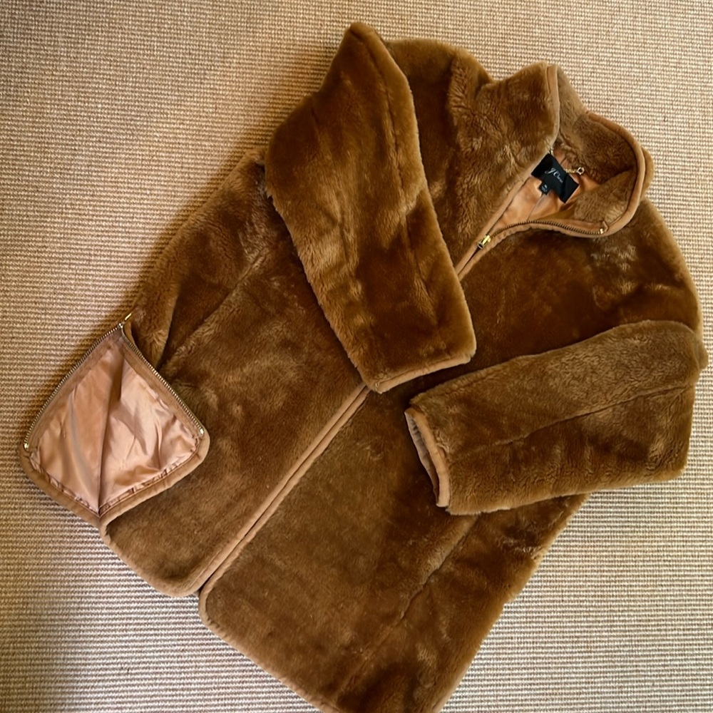 J. Crew Zip-Up Plush Teddy Coat XL